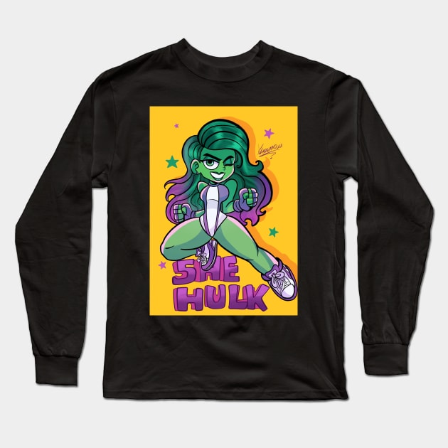 she hulk Long Sleeve T-Shirt by Klaudiapasqui 96